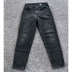 Vintage 90s Levis 560 Loose Fit Tapered Leg 33X34 Faded Black Orange Tab USA